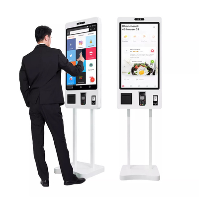 KFC-এর জন্য 21.5 ইঞ্চি POS সেল্ফ চেকআউট মেশিন সেল্ফ সার্ভিস পেমেন্ট অর্ডারিং কিয়স্ক